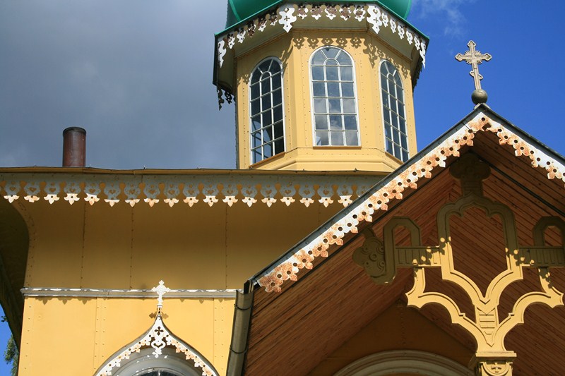 Die russisch-orthodoxe Christi Verklärung-Kirche zu Jersika